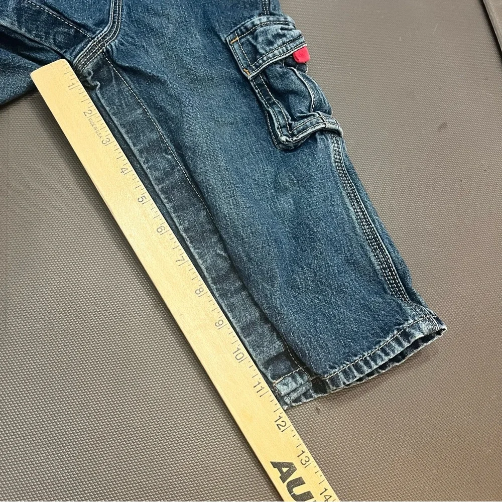 OshKosh Cargo Overalls‎ Denim Jeans Carpenter Utility Family Photos 24 Months